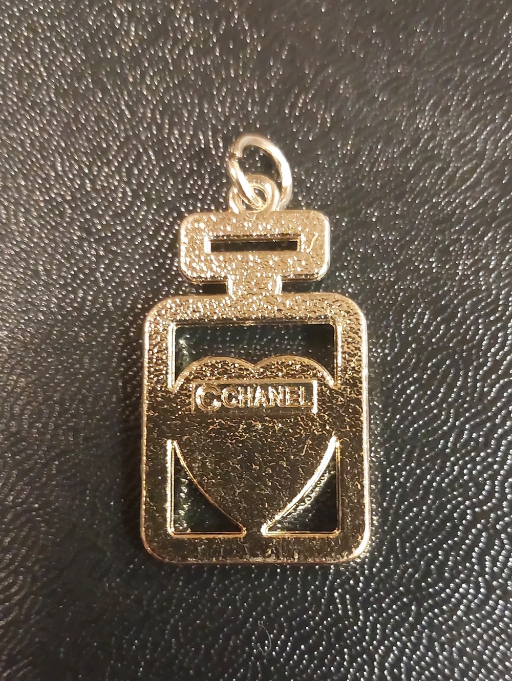 CC Gold Tone Heart Parfum Bottle Charm Pendant - Picture 2 of 2